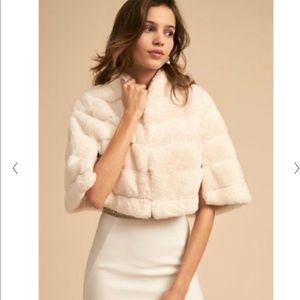 Betsy Johnson White Faux Fur Poncho